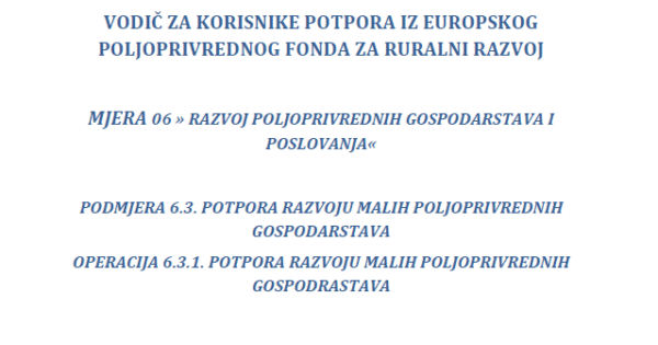 Vodič za korisnike tipa operacije 6.3.1.